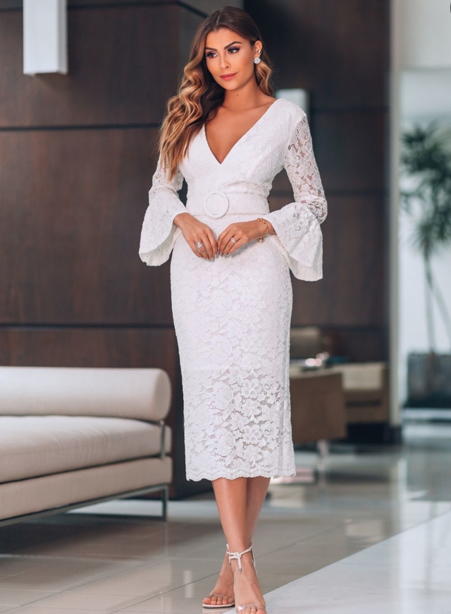vestido branco midi