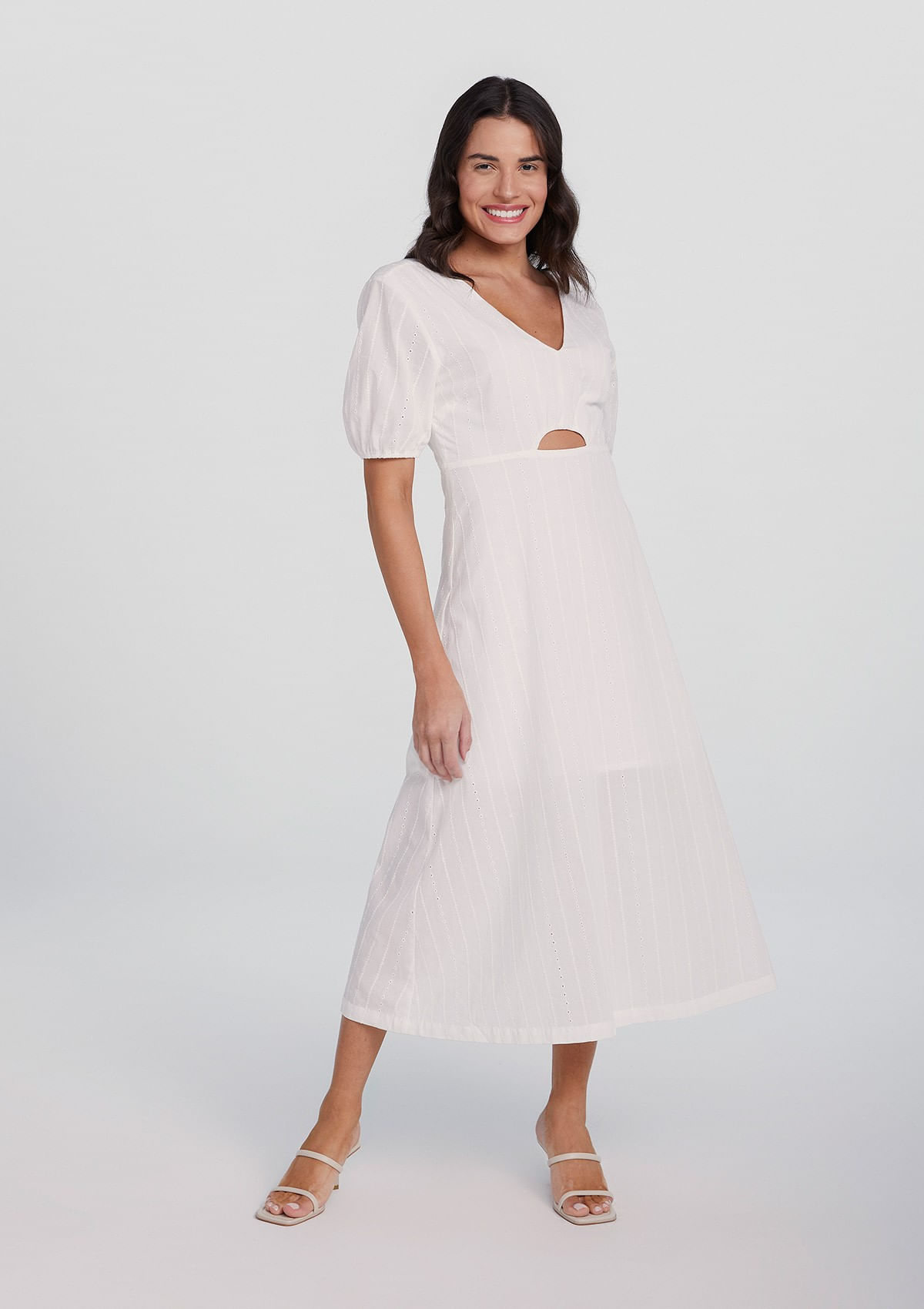 vestido branco midi