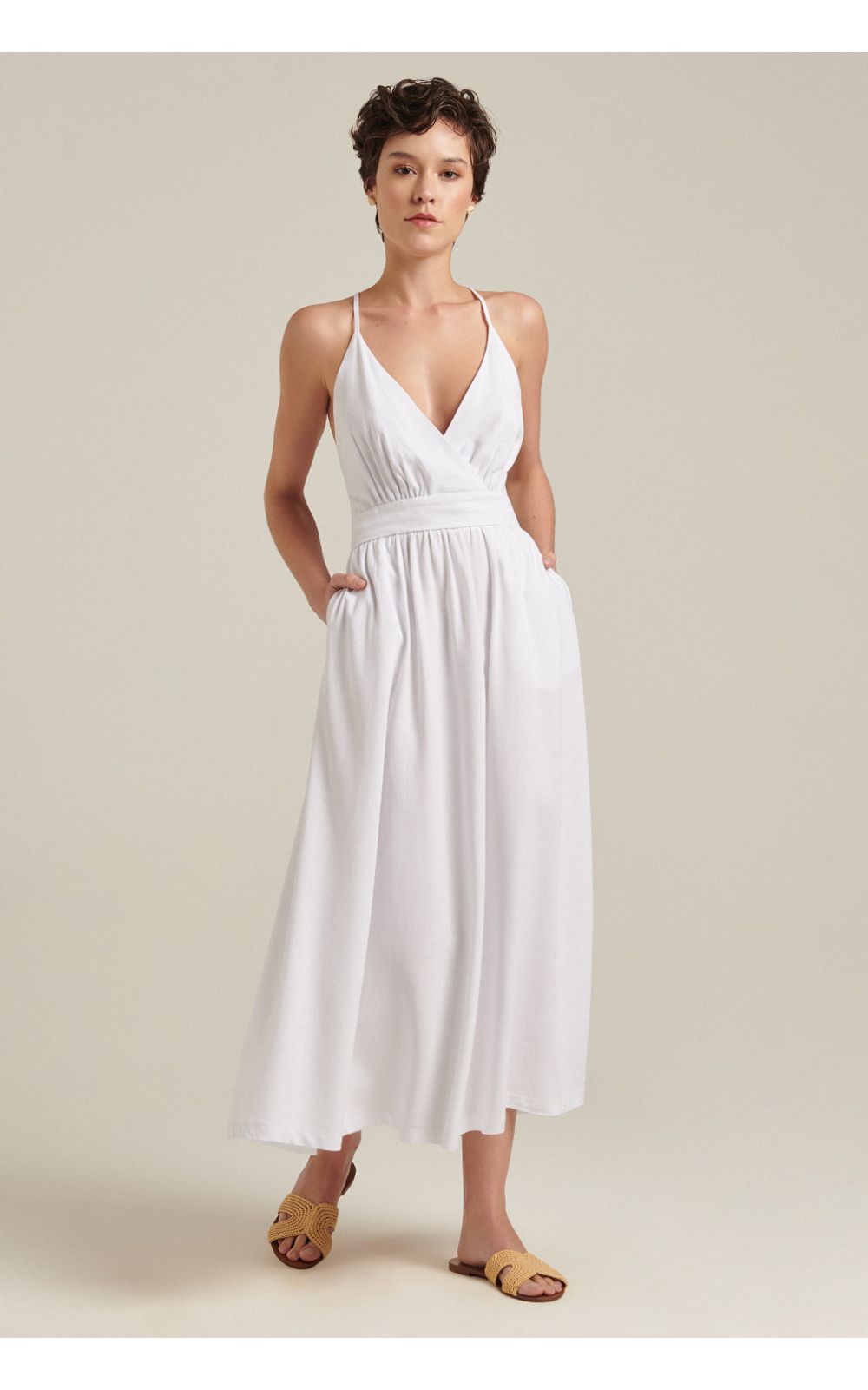 vestido branco midi