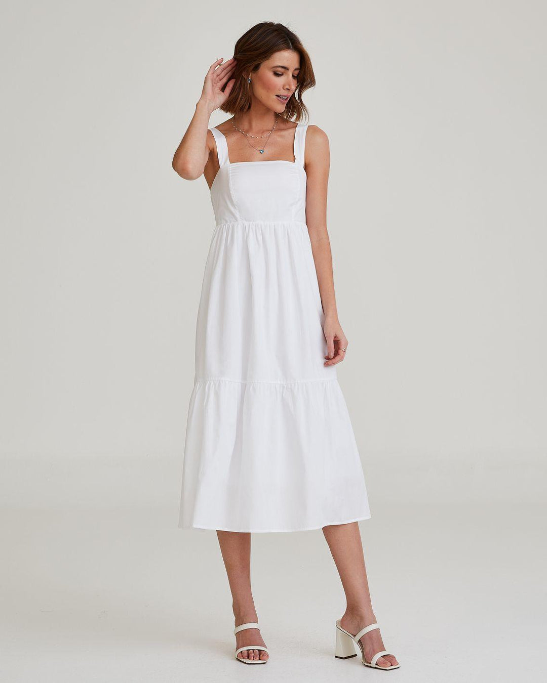 vestido branco midi