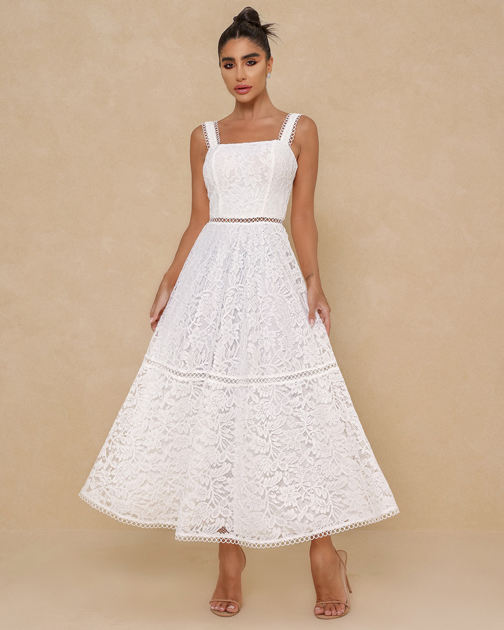 vestido branco midi