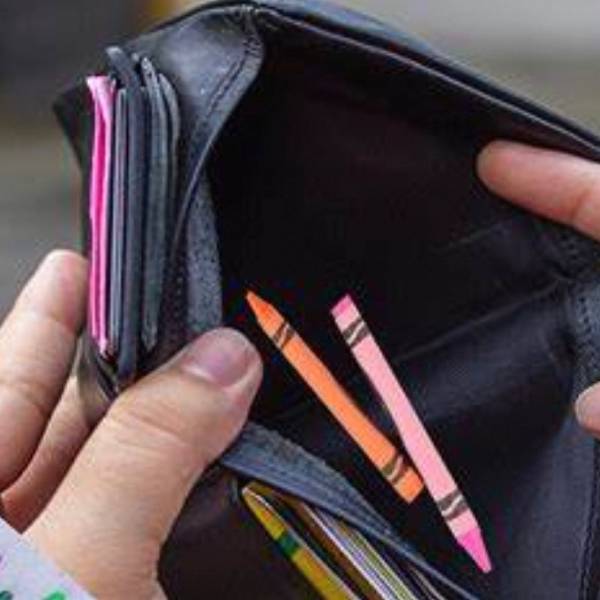 put a crayon in your wallet