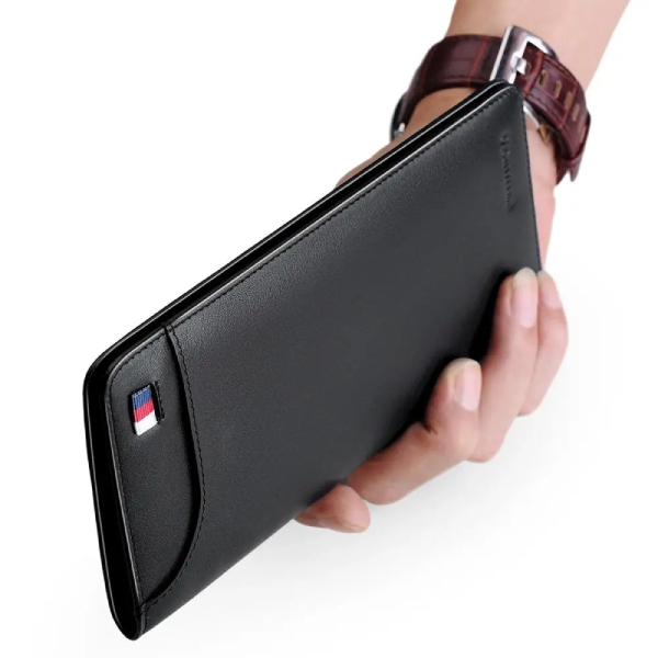 long leather wallet mens