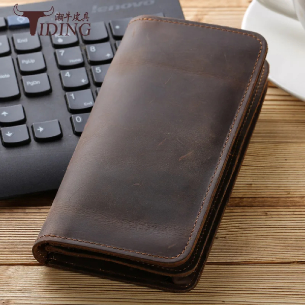 long leather wallet mens