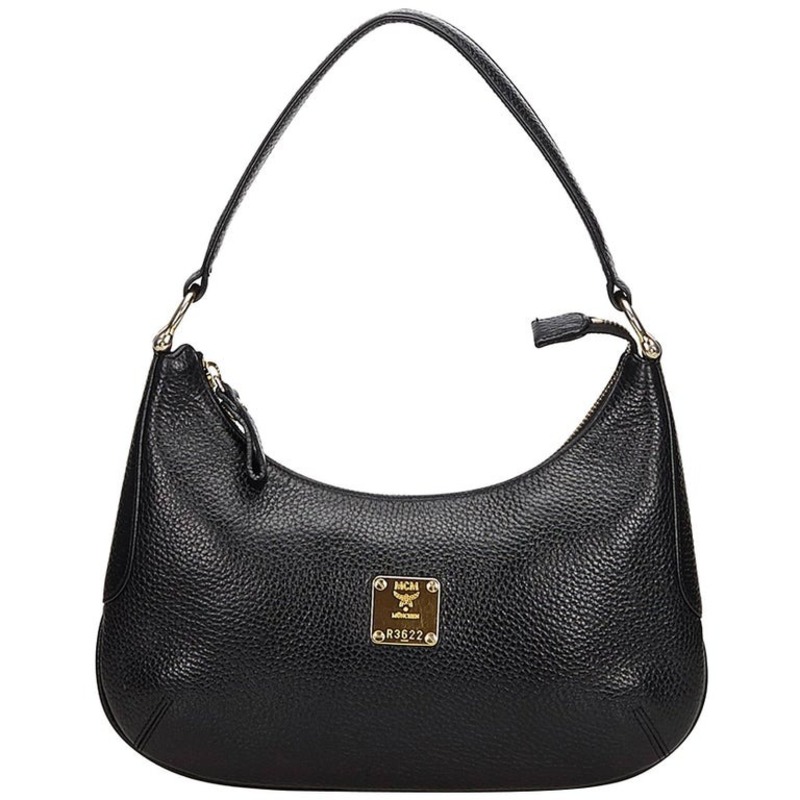 Black leather shoulder bag