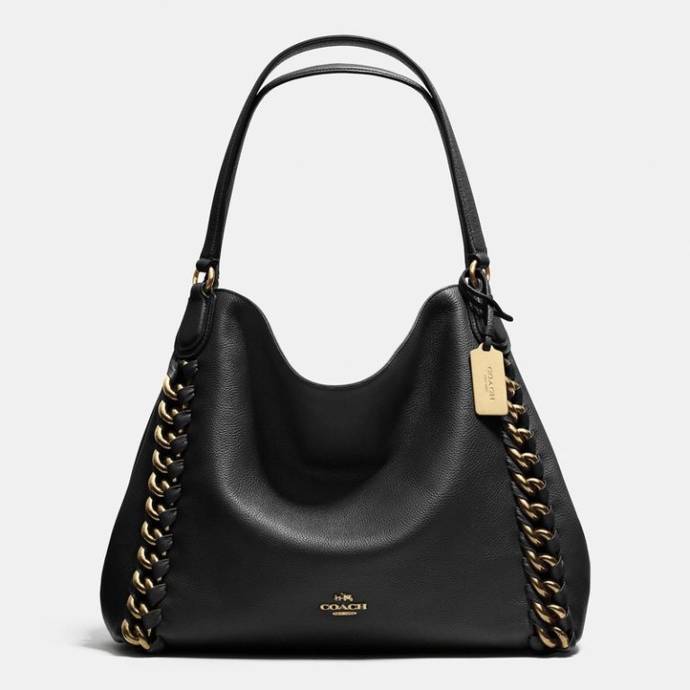 Black leather shoulder bag