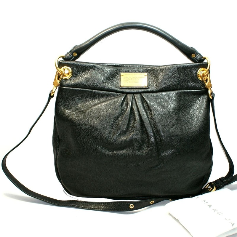 Black leather shoulder bag