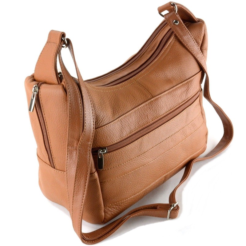 Brown leather shoulder bag