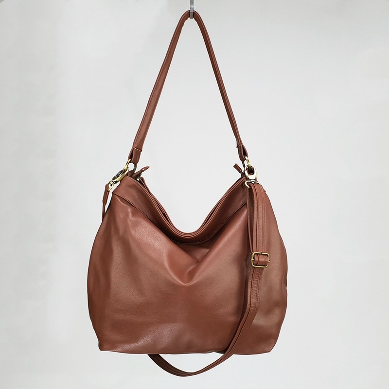 Brown leather shoulder bag