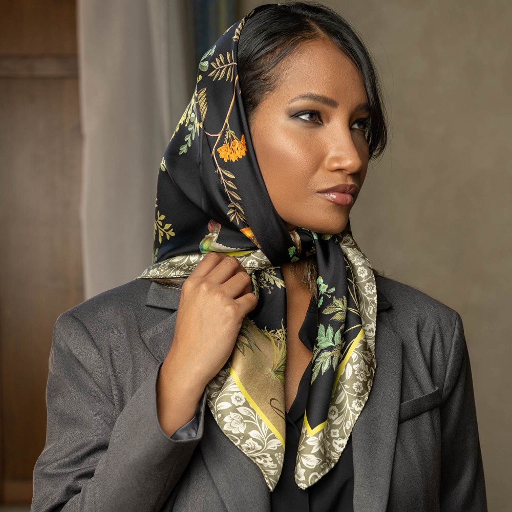 ladies-black-silk-satin-foulard